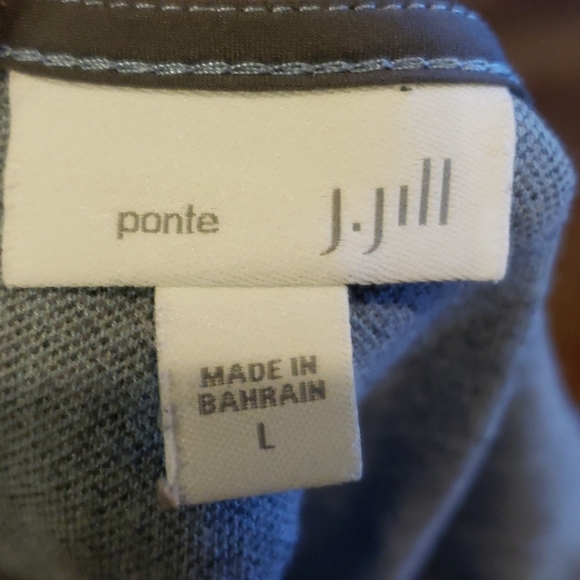 J jill blue houndstooth pullover top 3/4 sleeve - Picture 5 of 6